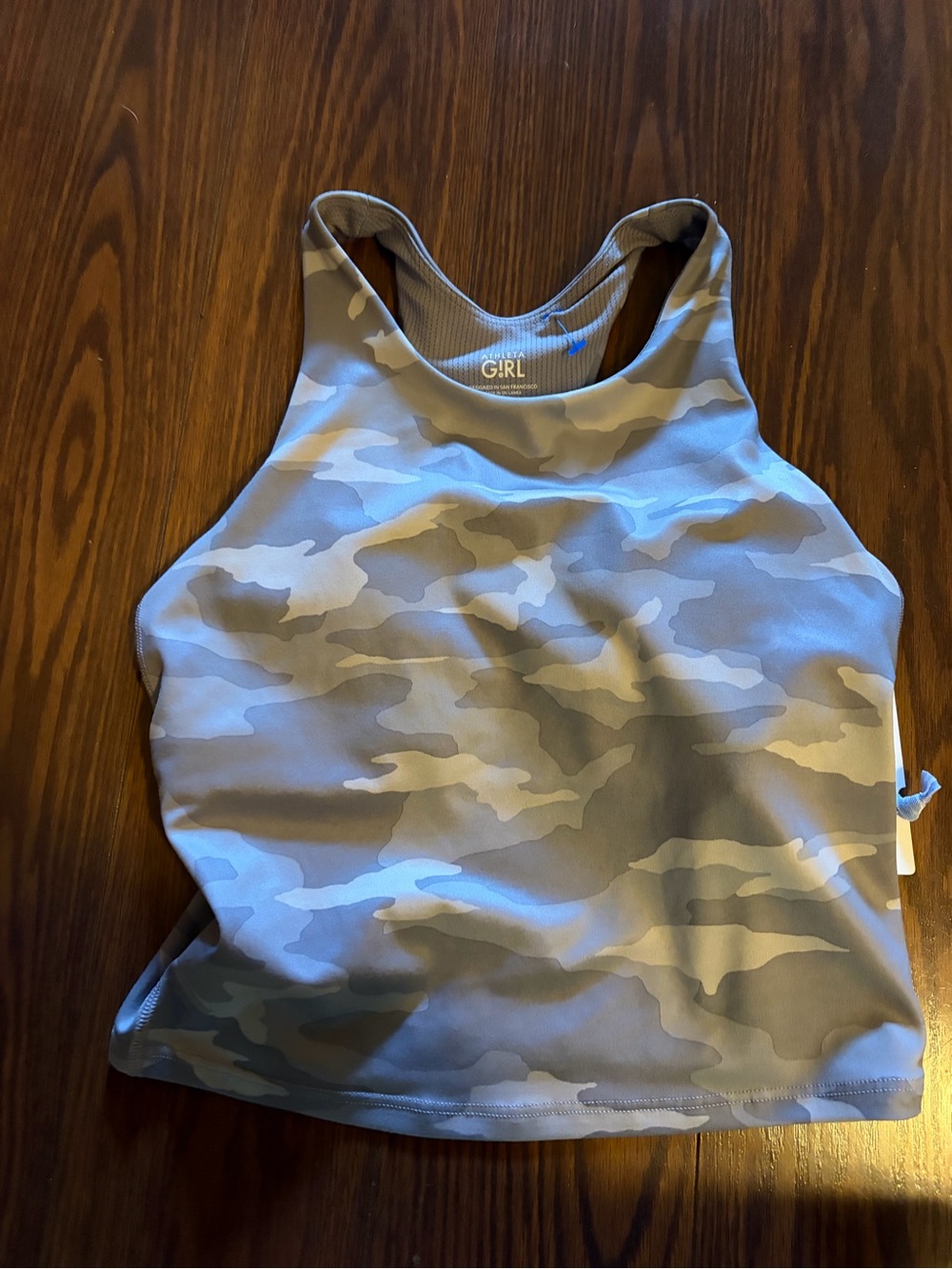 Athleta Camo High-Neck Athletic Tank Top - Gray/white Camo